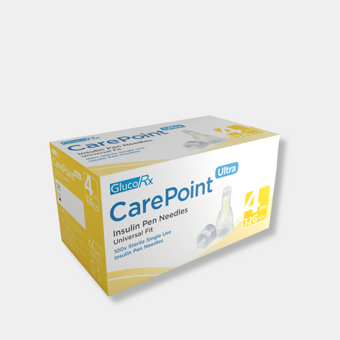 GlucoRx CarePoint Pen Needles 4mm ULTRA x 50 packs (100pcs per pack)