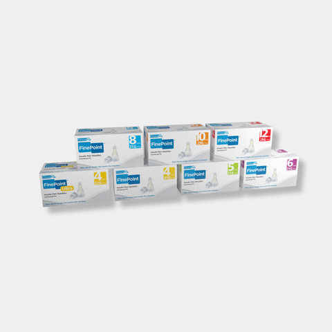 GlucoRx FinePoint Pen Needles x 50 packs (100pcs per pack)
