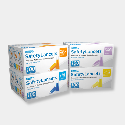 GlucoRx Safety Lancets x 20 packs (100pcs per pack)
