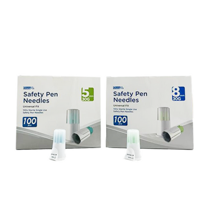GlucoRx Safety Pen Needles x 24 packs (100pcs per pack)