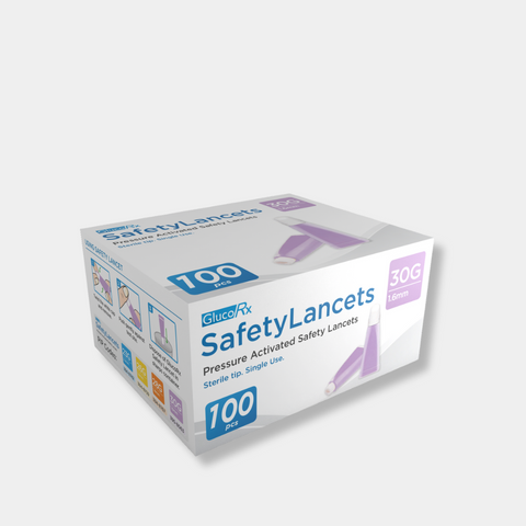 GlucoRx Safety Lancets 30G x 20 packs (100pcs per pack)