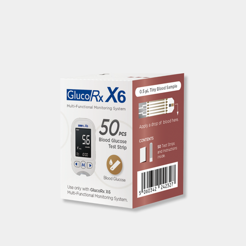 GlucoRx X6 Blood Glucose Test Strips x 400 packs (50pcs per pack)