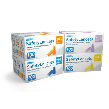 GlucoRx Safety Lancets x 20 packs (100pcs per pack)