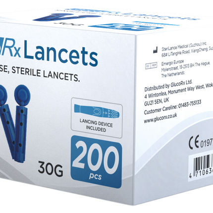 GlucoRx Lancets x 100 packs (200pcs per pack)