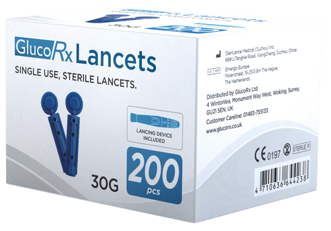 GlucoRx Lancets x 100 packs (200pcs per pack)