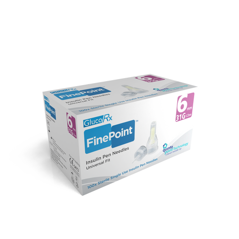 GlucoRx FinePoint Pen Needles  x 50 packs (100pcs per pack)