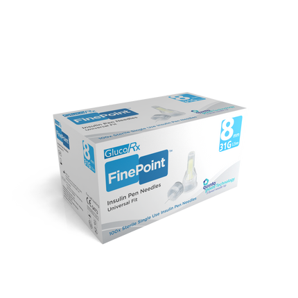 GlucoRx FinePoint Pen Needles  x 50 packs (100pcs per pack)