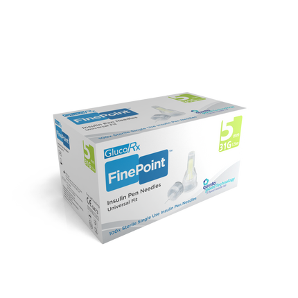GlucoRx FinePoint Pen Needles  x 50 packs (100pcs per pack)