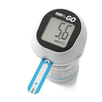 GlucoRx GO Integrated Blood Glucose Monitoring System x 90pcs