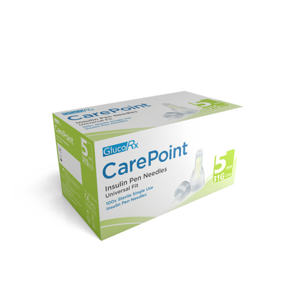 GlucoRx CarePoint Pen Needles x 50 packs (100pcs per pack)