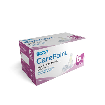 GlucoRx CarePoint Pen Needles x 50 packs (100pcs per pack)