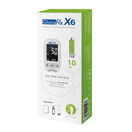 GlucoRx X6 Uric Acid Test Strips x 150 packs (10pcs per pack)