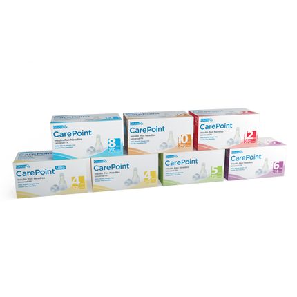 GlucoRx CarePoint Pen Needles x 50 packs (100pcs per pack)