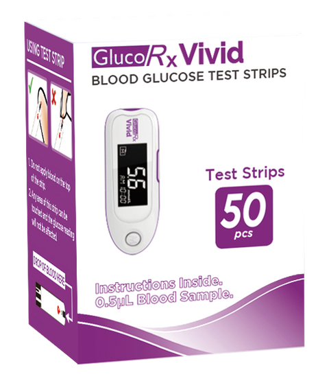 GlucoRx Vivid Blood Glucose Test Strips x 400 Packs (50pcs per pack)